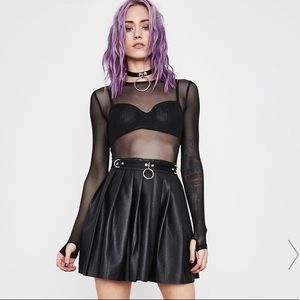 Current Mood Pleated Leather-like Skirt